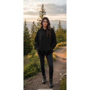 Black Hooded Long Sleeve Sweatshirt Size: Small - Brand New